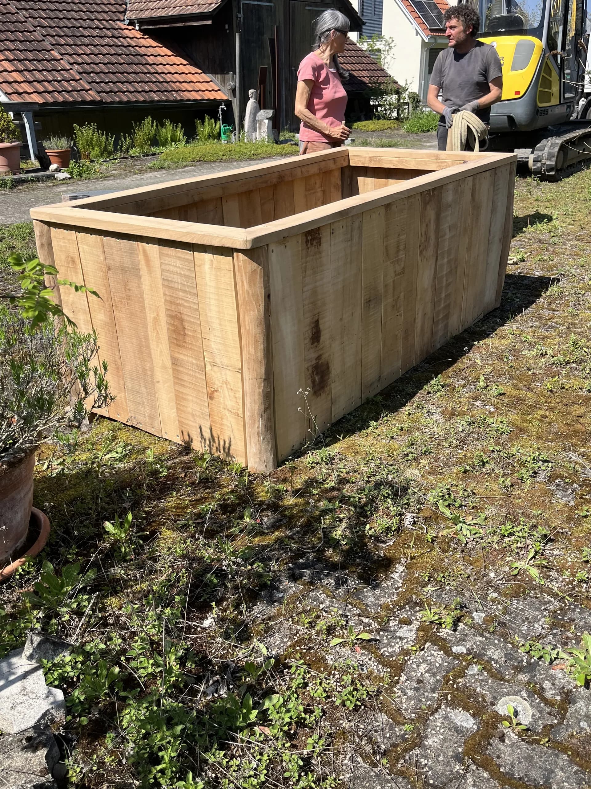 Rechteckiges Holz-Hochbeet, Neubau